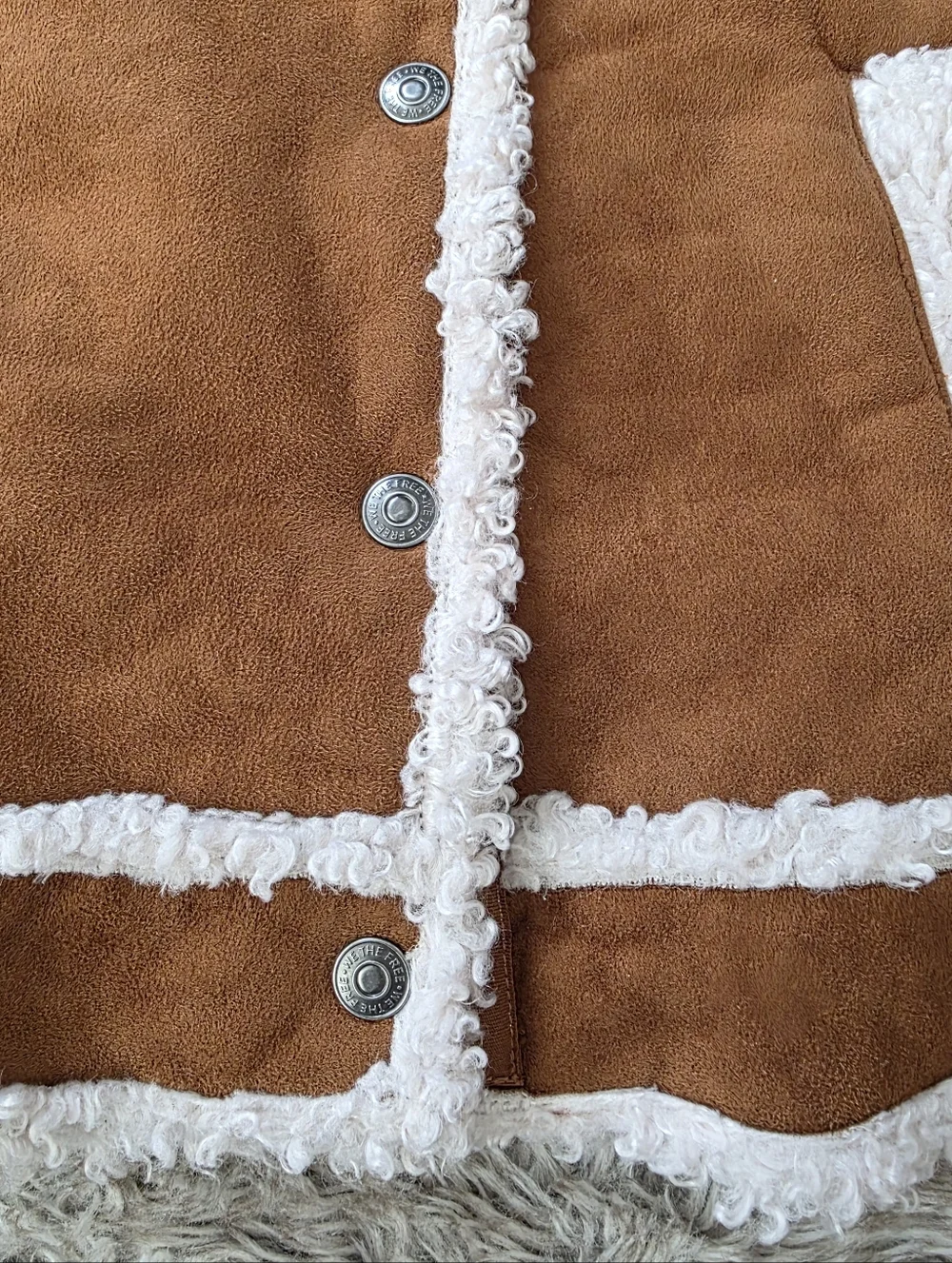 Free People We‎ The Free Vegan Exchange Shearling Jacket Tan Women's